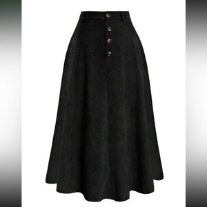 Plus size button through skirt